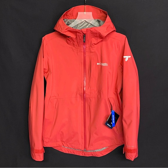 COLUMBIA Omni-Tech™ Titanium AmpliDry II Rain Jacket Shell w/ Hood MEDIUM — NWT - Picture 1 of 17